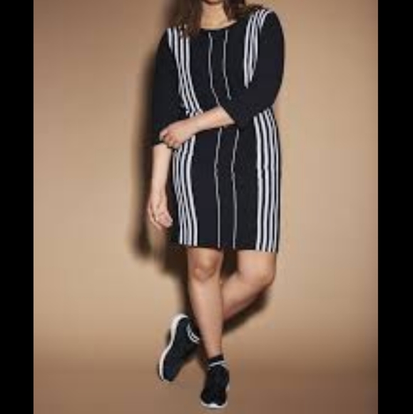 Vero Moda 3/4 sleeve dress black with stripes - Picture 2 of 7